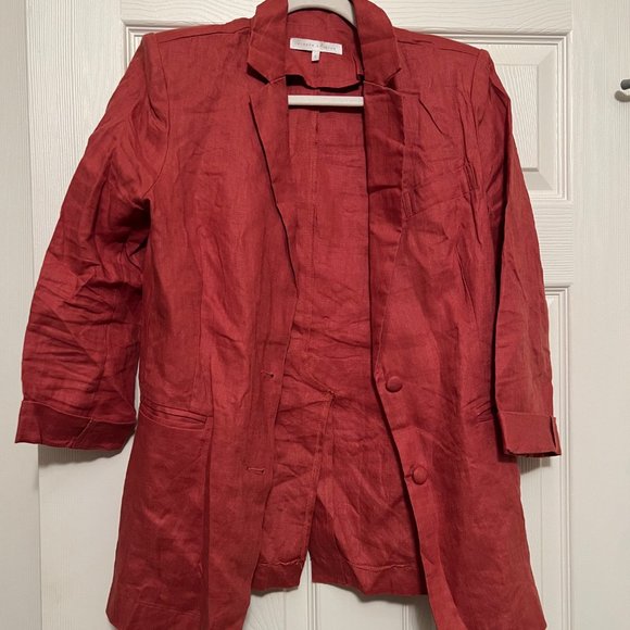 CORAL Etophe Studios Linen Blazer Short Set - Picture 3 of 4